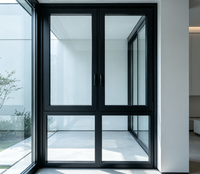 Ventana Abatible de Aluminio con Rotura de Puente Térmico de Alta Calidad y Ahorro Energético, Doble Acristalamiento Low-E, Marco Negro, Aislamiento Acústico