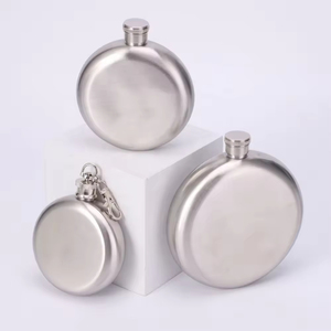 Stainless Steel Men Camping Fits in Jacket Pocket Leakproof Drinking <b>Flask</b> Metal Liquor <b>Flask</b> Portable Pocket Round Whisky <b>Flask</b> - Product Image 5