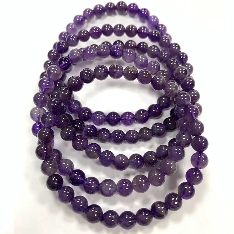 Amethyst Stretch Bead Bracelet Healing Energy Stone Bracelet For Women Man