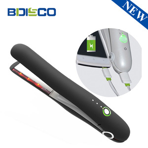 Mini Wireless Portable Rechargeable Hair Straightener Ceramic Coating Plate Temperature Display USB Power - Product Image 4