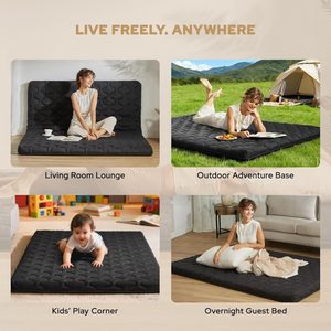 Đệm <span class=keywords><strong>Futon</strong></span> Nhật Bản 3 inch dày, đệm ngủ di động, thoáng khí, gấp gọn được, mút cao cấp, chất liệu sợi nhỏ, thảm Tatami - Product Image 6