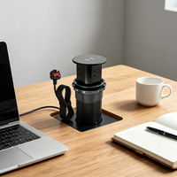 Caché dans la cuisine de table Table de travail Levage électrique Pop up Prise de bureau avec charge sans fil