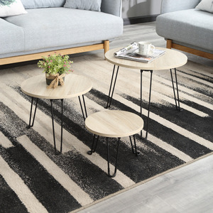 Tavolino pieghevole nordico tavolo in legno gamba in ferro battuto Mini <span class=keywords><strong>soggiorno</strong></span> moderno tavolo da pranzo rotondo piccolo - Product Image 2