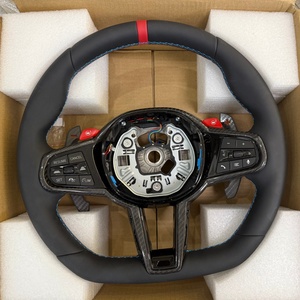 Volant en cuir carbone en stock avec boutons M1 M2 pour <span class=keywords><strong>BMW</strong></span> Séries 1 3 5 F15 F16 F20 F30 F80 F82 M4 G20 M340i G26 G30 540i - Product Image 2