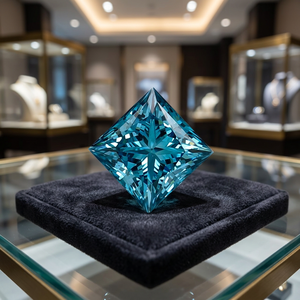 Diamant bleu de taille princesse cultivé en laboratoire IGI, diamant non monté, couleur fantaisie, excellente taille pour la fabrication de bijoux - Product Image 2