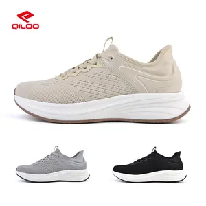 QILOO أحذية رياضية عالية الجودة للمشي والتزلج للرجال أحذية سوداء للرجال