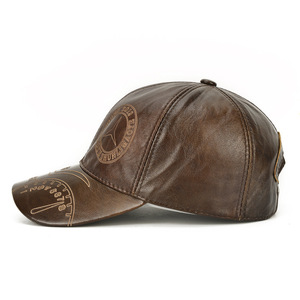 Gorra de Béisbol de Cuero Vacuno Genuino para Hombre, Ajustable, de 6 Paneles, con Emblema Retro de <span class=keywords><strong>Mercedes</strong></span>-Benz, para Otoño e Invierno, Deportes al Aire Libre - Product Image 3