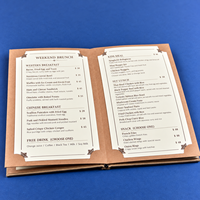 Porte-menu en cuir PU personnalisé, dossier de menu de restaurant à couverture rigide, couverture de menu multi-pages pour hôtel, café, restaurant occidental