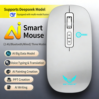 Ratón Inalámbrico Recargable USB Inteligente con IA, Retroiluminación RGB, Traducción Multilingüe, Escritura y Búsqueda por Voz, para Juegos