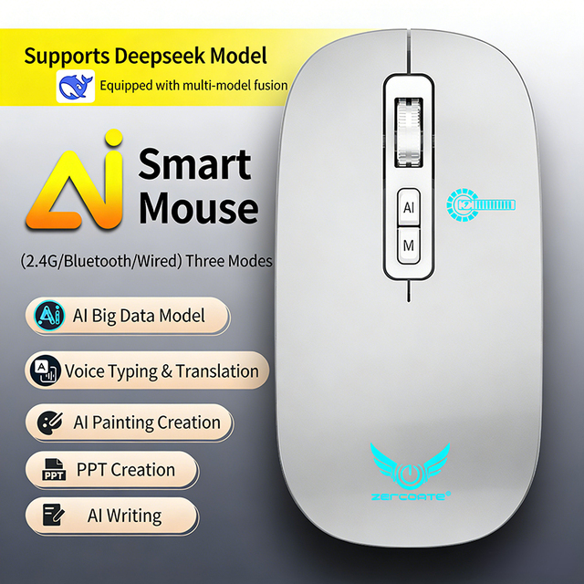 Rechargeable Usb Smart AI Translation Rgb Backlit Multi-Language Voice Typing & Searching Gaming Wireless Mouse