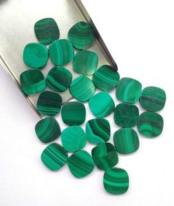 Malaquita Verde Natural de 10 mm, Cabujón Plano en Forma de Cojín, Piedra Preciosa para Joyería, Pulsera de Latón, Cristales Curativos - Product Image 4