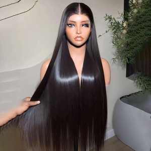 <span class=keywords><strong>30</strong></span> pollici 13X4 osso dritto in pizzo anteriore capelli umani parrucche per cuticole allineate Vietnamese Raw Hd capelli frontali in pizzo parrucche per donne nere - Product Image 2
