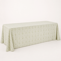 Nappe de table rectangulaire en polyester à motif personnalisé, prix d'usine, vente en gros, pour événements extérieurs et location de fêtes