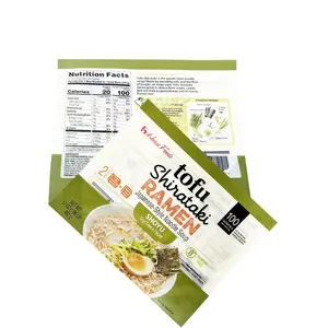 Custom Printed Logo Hot Seal Bags With Window 3 Sides Sealed Frozen Food Packaging Plastic Vacuum Bags For Noodles Meat