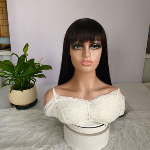 วิกผมบราซิลแบบตรงมีผมม้าแท้เครื่อง<span class=keywords><strong>ท</strong></span>ำวิกผมจริง<span class=keywords><strong>ท</strong></span>ำจากหนังแท้สำหรับผู้หญิงผิวดำ - Product Image 1