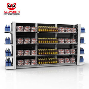 תג גודל מתכוונן מפונס לוח עץ תיבת סופרמרקט מדף לגונדולה פירות וירקות - Product Image 3