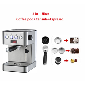 Máquina de Espresso Semiautomática Programable de Acero Inoxidable con Pantalla LED, Portafiltro de 51 mm, Agua Caliente, para Hogar y Hotel - Product Image 3
