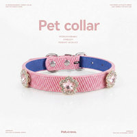Collier en cuir DIY avec bijoux pour animaux de compagnie, collier de luxe pour chats et chiens, accessoires en perles en forme de cœur détachables