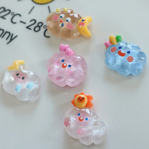 Transparent Cloud Sun DIY Resin Accessories Decor Charm Shoes Hairpin Cute Mixed Resin Charms Resin for Decoration - Product Image 4