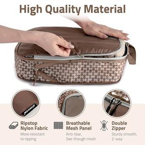 Set di 8 cubi di imballaggio a compressione <span class=keywords><strong>per</strong></span> bagagli Set di borse da viaggio con accessori da viaggio in rete Organizer da viaggio <span class=keywords><strong>per</strong></span> valigia - Product Image 5