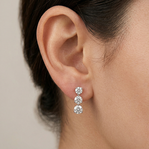 Fine Platinum Diamond Stud Earrings IGI Certified Brilliant Cut High Clarity <b>Stones</b> Elegant Minimalist Jewelry Women Party - Product Image 6