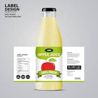 Étiquettes personnalisées en BOPP pour bouteilles de jus, autocollants imprimés pour bouteilles de jus de fruits et boissons gazeuses, imperméables pour l'emballage de bouteilles de boissons