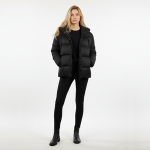 Veste d'hiver pour femmes, à capuche avec boutons en forme de corne, veste matelassée à manches longues, membrane respirante, veste matelassée - Product Image 5