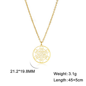 Collier long en acier inoxydable pour femme avec pendentif sorcière et quadrangle, bijou élégant et polyvalent, cadeau commémoratif - Product Image 4