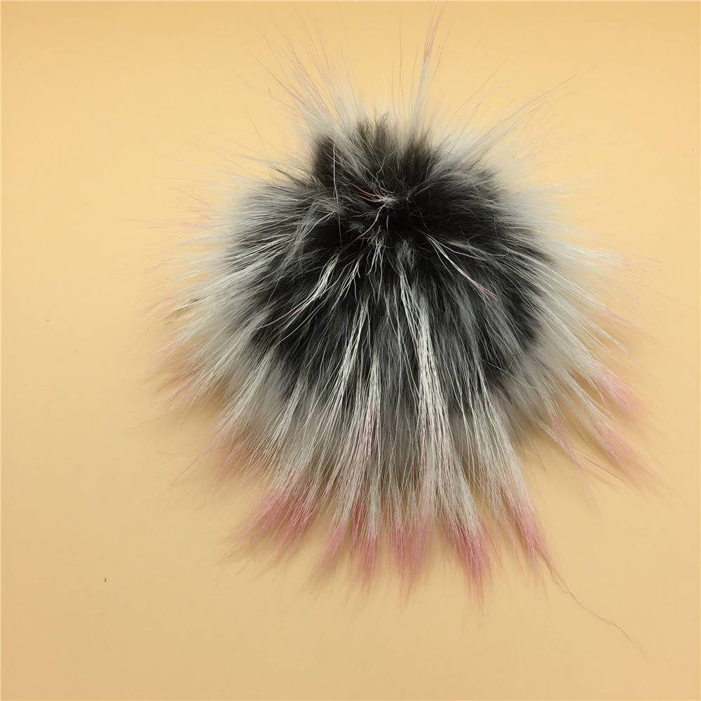 Радужный 3 вида цветов тон натуральный меховой помпон для шапки 15 см Пушистый индивидуальные красочные из натурального меха с помпоном для кольца для ключей
