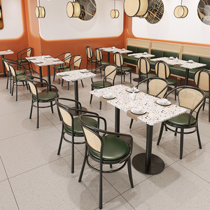Simple Restaurant Dining <strong>Chair</strong> With <strong>Arm</strong> Rattan <strong>Chair</strong> Outdoor Wicker Home Fashions Restaurant <strong>Table</strong> and <strong>Chair</strong> Sets - Product Image 3