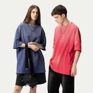 MT2614 T-shirt personnalisé de haute qualité, de couleur unie, 280 grammes, 100% coton, surdimensionné, lavé, t-shirts pour hommes - Product Image 2