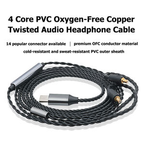 Câble de remplacement équilibré pour <span class=keywords><strong>écouteur</strong></span>s IEM HIFI, 14 connecteurs disponibles, 4 cœurs torsadés, MMCX 2 broches 0,78 QDC OFC CX31993 TYPE-C - Product Image 2