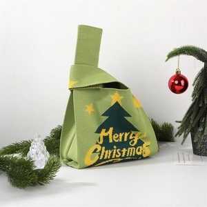Nuova Borsa a Tracolla Hobo in Maglia con Stampa Natalizia 2026, Design Animato, Morbida e Riutilizzabile, Ideale come Sacchetto Regalo per la Vigilia di Natale - Product Image 3