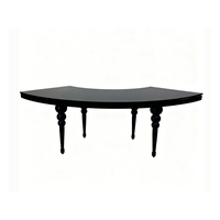 Table de salle à manger circulaire de luxe en acier inoxydable noir et or pour location, idéale pour les mariages
