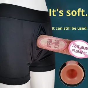 Jiuai男性ウェアラブル厚い長いシリコーンペニス袖ディルド下着大人カップルのためのエロセックスおもちゃ寧波 - Product Image 4