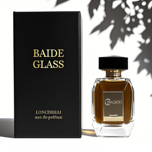 Factory Irregular Perfume Bottle <b>Empty</b> Pump Clear Crimp Square Gold Cap 100ML Glass Spray Perfume Bottle with <b>Gift</b> <b>Box</b> - Product Image 2