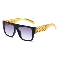 Dernières lunettes de soleil carrées surdimensionnées à monture plate, légères, en PC, de marque italienne tendance, inspirées des créateurs, avec protection UV400