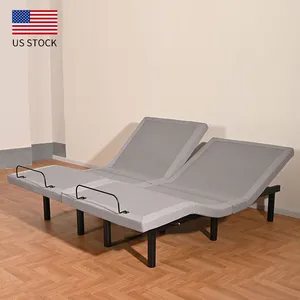 Nos Armazém Dobre Frame Base Da Cama Ajustável Elétrica com Função de Massagem