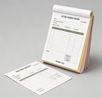 Carnet de commandes personnalisé en carton avec reliure parfaite NCR, imprimé pour les reçus de livraison de cuisine de restaurant