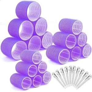 Venta al por mayor sin calor aire flequillo rizador de plástico de nylon rodillos para el cabello con pinza para el cabello 50 Uds rodillos para el cabello rizadores conjunto - Product Image 6
