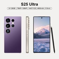 Teléfono Inteligente S25 Ultra Mini 4G 5G Económico, Deca Core, LTE/CDMA, 6GB+128GB, 5.0'', Larga Duración de Batería, Desbloqueado, Doble SIM, IMEI Educativo