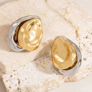 ต่างหูรูปหยดน้ำสองชั้นสีทองสีเงินดีไซน์เรขาคณิตสำหรับผู้หญิงเครื่องประดับแฟชั่นงานปาร์ตี้ - Product Image 2