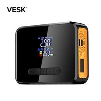 WZAUTO Nouveau démarreur de saut avec pompe à air pour accessoires de voiture Gonfleur de pneu Compresseur d'air Chargement USB Pompe à air gonflable électrique