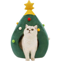 Lit pour chat en peluche douce et écologique, amovible et lavable, en laine et tissu Oxford, rembourré de coton, lit d'hiver de luxe pour petits animaux