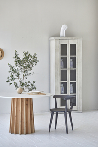 Bộ bàn ăn phòng khách thiết kế mới phong cách Bắc Âu, mặt bàn tròn bằng bê tông, bàn trang trí, bàn ăn gỗ. - Product Image 4