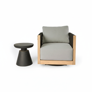 Sillón de Cuerda Cannes, Muebles de Salón, Muebles de Exterior de Madera de Teca Natural para Patio, Muebles de Jardín de Madera de Diseño Moderno - Product Image 1