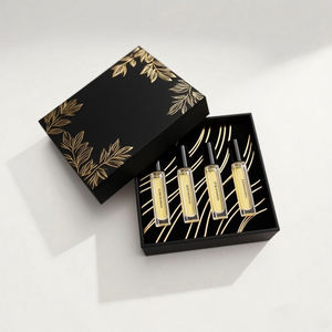 Juego de descubrimiento de Perfume de lujo de 10ml con tapa de aluminio caja de papel personalizada para mujeres/hombres botella de suero para el cuidado de la piel muestras forro de esponja - Product Image 6