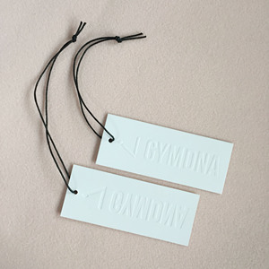 친환경 맞춤형 엠보싱 디보싱 브랜드 로고 화이트 종이 행택 끈 포함 의류용 - Product Image 2