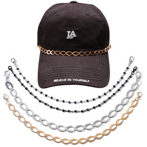 Black Baseball Cap With Chain LA Logo Believe In <b>Yourself</b> Street Style Unisex Cotton Yarn Hat Four Seasons - Product Image 5