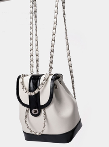 Women's Mini PU <b>Backpack</b> Chain Strap Waterproof <b>School</b> Bag Drawstring Daypack for Daily Travel - Product Image 5